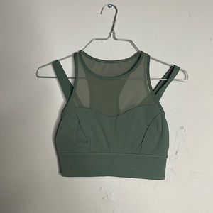 Lululemon Green high neck mesh sports bra
